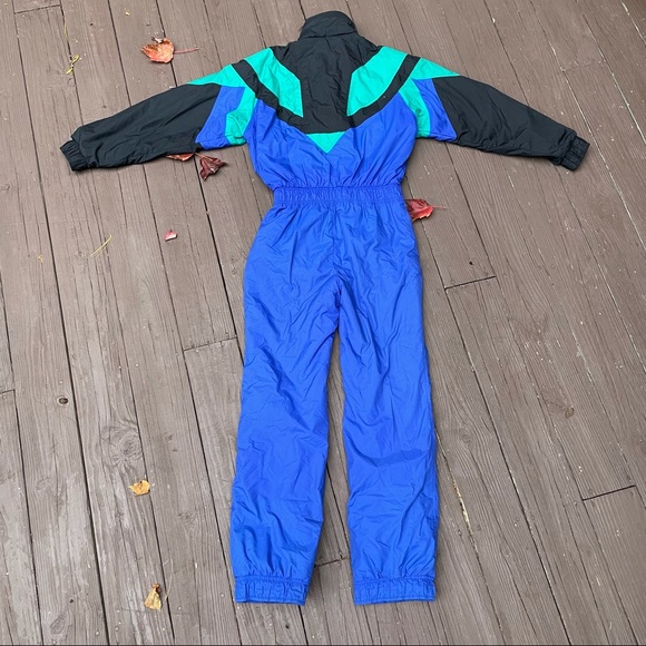 Women’s Blue & Green Retro Ski & Snowboard Suit - Picture 5 of 8